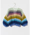 Mohair Ribbed Bomber Cardigan - Multi Striped